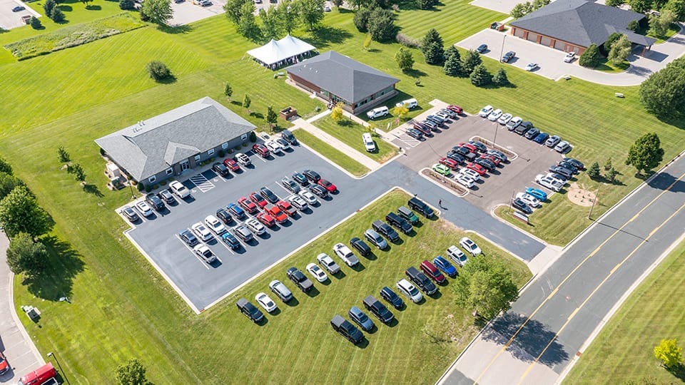 Aerial view Widseth's office for GMG Business After Hours July 2025