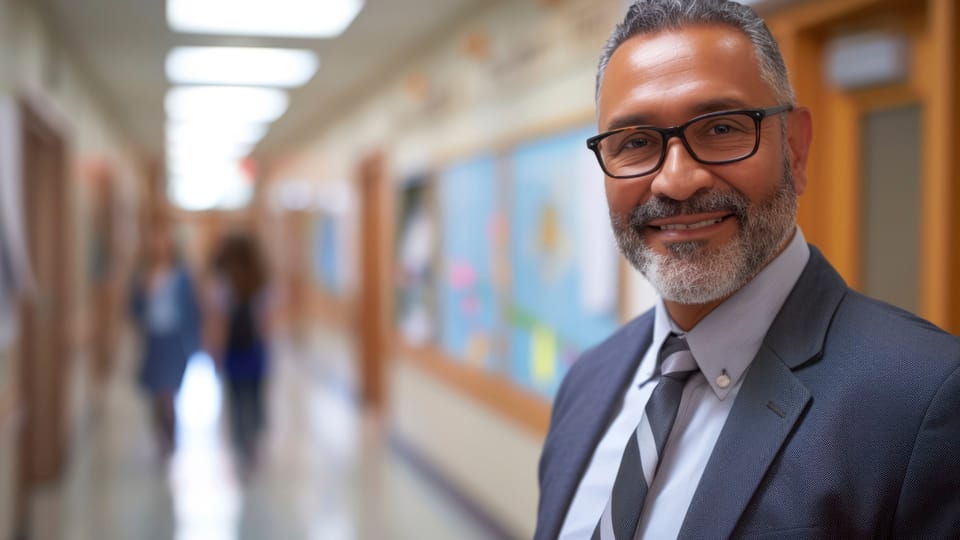 Principal in Hallway